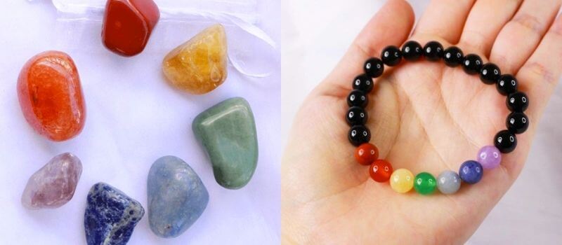 cristais dos chakras e pulseira