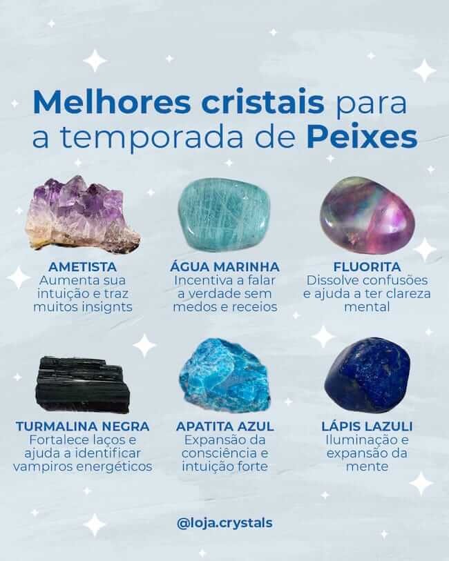 pedra do signo de peixes - cristais